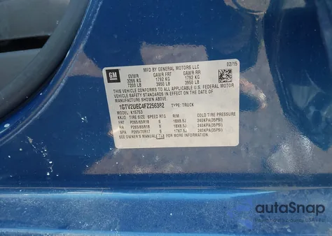 2015 GMC Sierra 1500 Sle from USA, damaged, VIN 1GTV2UEC4FZ256382